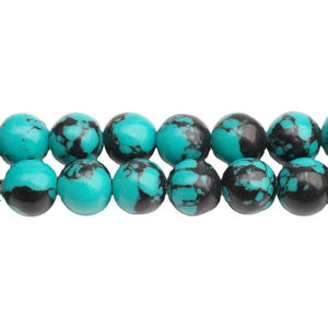 Turquoise loose beads Synthetic turquoise round beads semi-finished jewelry accessories diy accessories wholesale