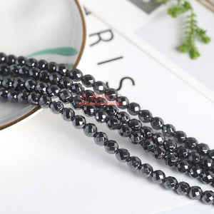 Manufacturer's direct supply of black bile stone loose beads DIY jewelry accessories, wholesale of black iron stone magnet stone loose beads, black bile stone beads