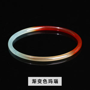 Natural agate chalcedony bracelet pretty color agate round bracelet girls thin bracelet wholesale