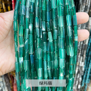 4 * 13mm manufacturer directly supplies crystal agate, rectangular square shaped loose beads, DIY jewelry accessories, semi-finished wholesale