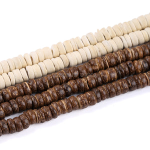 5/8mm coconut shell spacer beads loose beads White Brown diy ornament accessories bracelet spacer beads wholesale