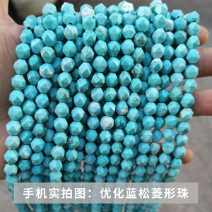 Jade rhombus beads diamond faceted loose beads diy jewelry accessories bracelet beads semi-finished wholesale