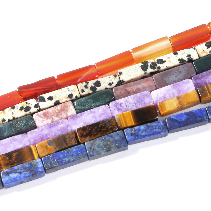 4 * 13mm manufacturer directly supplies crystal agate, rectangular square shaped loose beads, DIY jewelry accessories, semi-finished wholesale