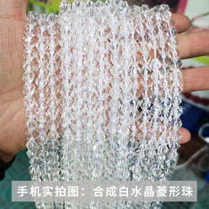 Jade rhombus beads diamond faceted loose beads diy jewelry accessories bracelet beads semi-finished wholesale