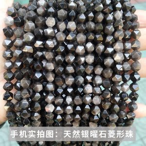 Jade rhombus beads diamond faceted loose beads diy jewelry accessories bracelet beads semi-finished wholesale