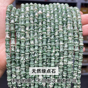 5x12mm Southern Jade and Bamboo Festival Tube Beads, Jade and Stone Transportation Beads, DIY Jewelry Accessories, Festival High Scattered Beads, Separate Beads Wholesale