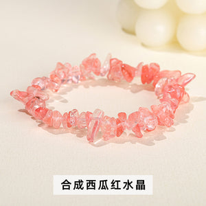 Natural crystal gravel bracelet agate Dongling jade irregular stone bracelet jewelry wholesale