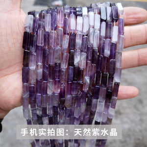 4 * 13mm manufacturer directly supplies crystal agate, rectangular square shaped loose beads, DIY jewelry accessories, semi-finished wholesale