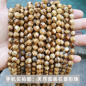 Jade rhombus beads diamond faceted loose beads diy jewelry accessories bracelet beads semi-finished wholesale