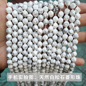 Jade rhombus beads diamond faceted loose beads diy jewelry accessories bracelet beads semi-finished wholesale