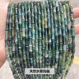 5x12mm Southern Jade and Bamboo Festival Tube Beads, Jade and Stone Transportation Beads, DIY Jewelry Accessories, Festival High Scattered Beads, Separate Beads Wholesale