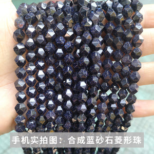 Jade rhombus beads diamond faceted loose beads diy jewelry accessories bracelet beads semi-finished wholesale