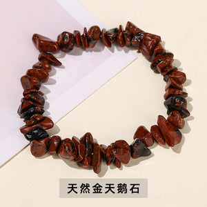 Natural crystal gravel bracelet agate Dongling jade irregular stone bracelet jewelry wholesale