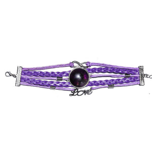 Natural crystal amethyst pink crystal round woven bracelet bracelet multi-circle hand weaving bracelet natural stone wholesale