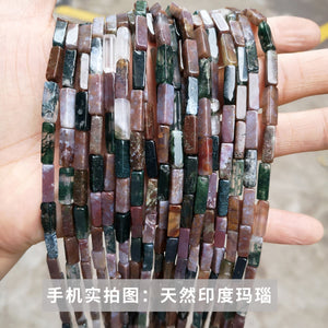 4 * 13mm manufacturer directly supplies crystal agate, rectangular square shaped loose beads, DIY jewelry accessories, semi-finished wholesale