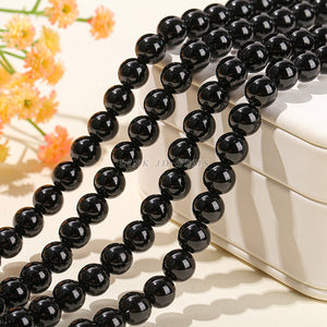 Nnatural gold sheen obsidian loose round beads pure black beads diy ornament bead Accessories Wholesale