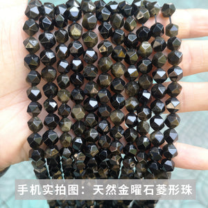 Jade rhombus beads diamond faceted loose beads diy jewelry accessories bracelet beads semi-finished wholesale